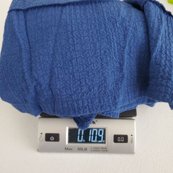 Ali Miles Womens Blue Crinkle Tunic Top Size 2X Cowl Neck Pockets Lagenlook - Picture 12 of 13